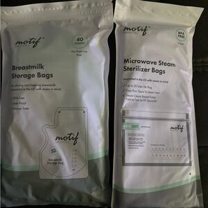 Motif breastmilk storage bags and sterilizer bags NEW